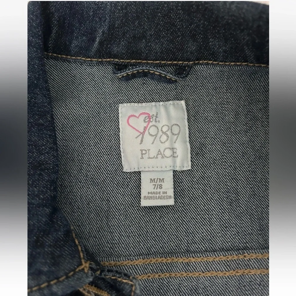 1989 Place Denim Jacket Girls Size 7/8 Blue Button Front Collar